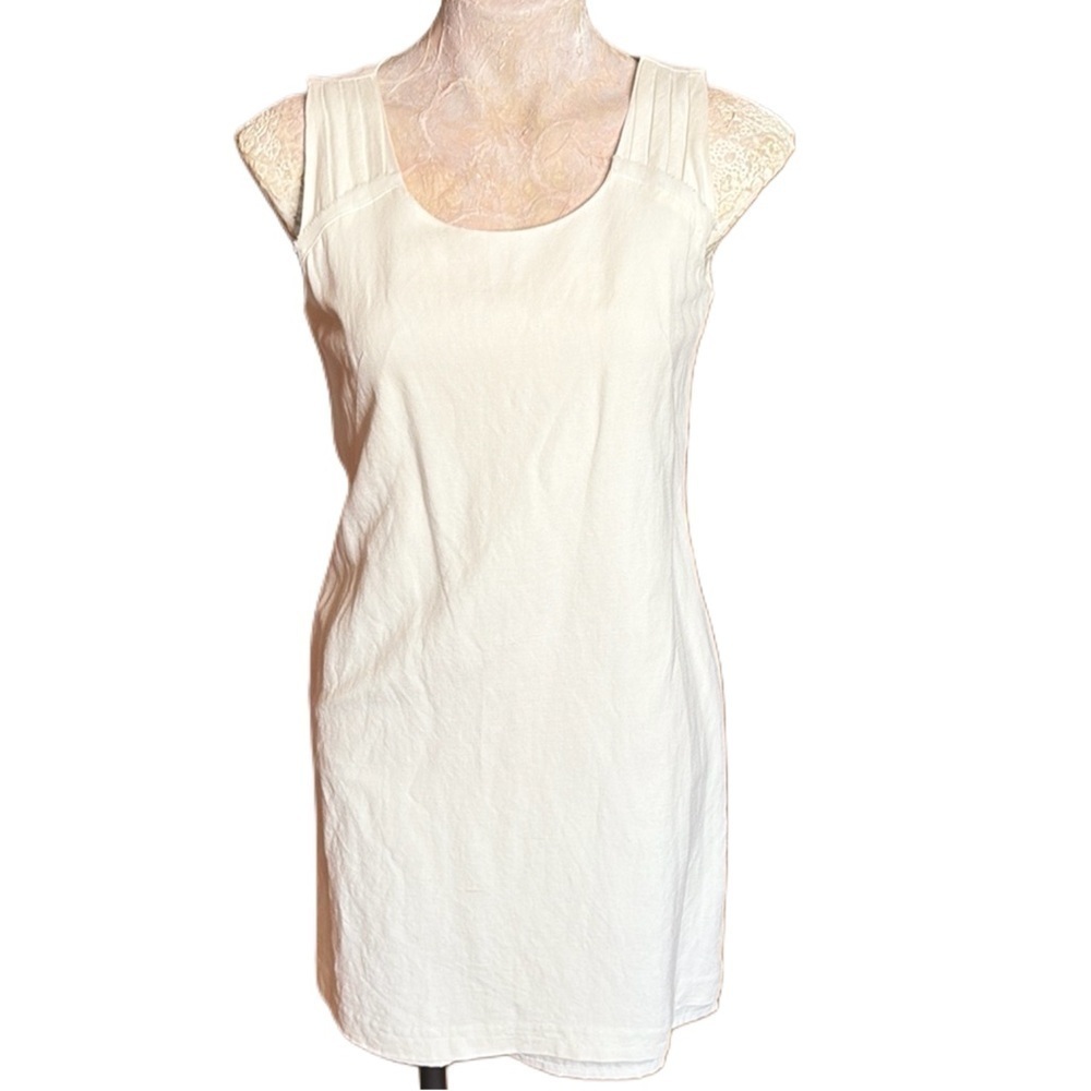 Banana Republic Linen blend midi dress graduation sleeveless elegant shift dress